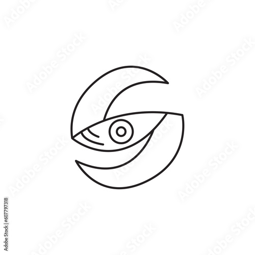 letter S eye logo modern sign template. logo with monoline style,
