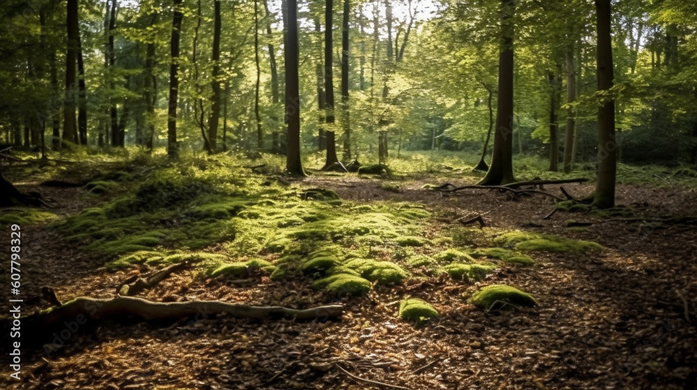 Obraz premium path in the forest sunlight