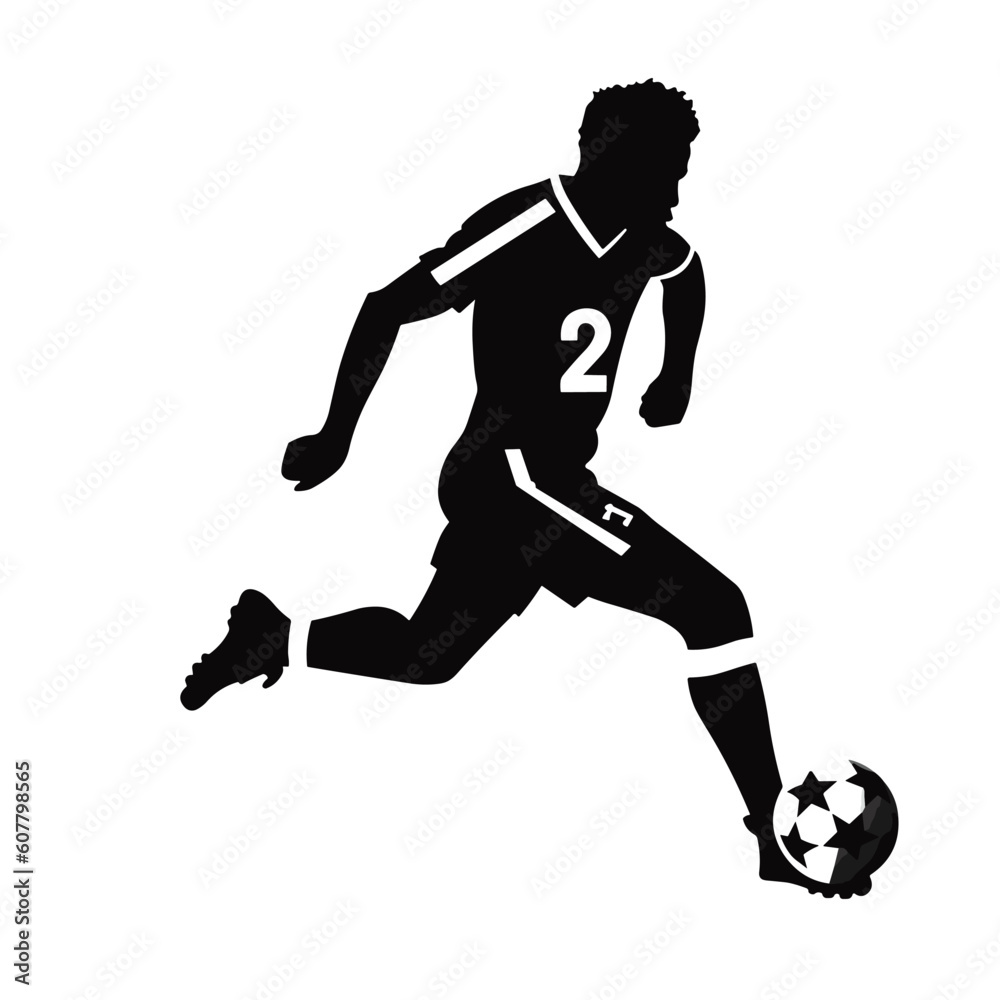 soccer player silhouette vector design logo