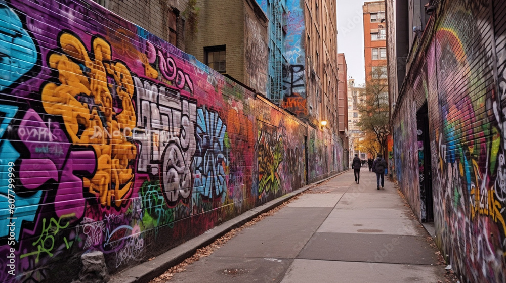 Graffiti on the wall in the street ! Graffiti on the wall in the street !