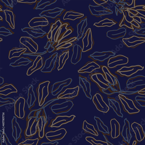 Blue Paisley abstract Seamless Pattern Design