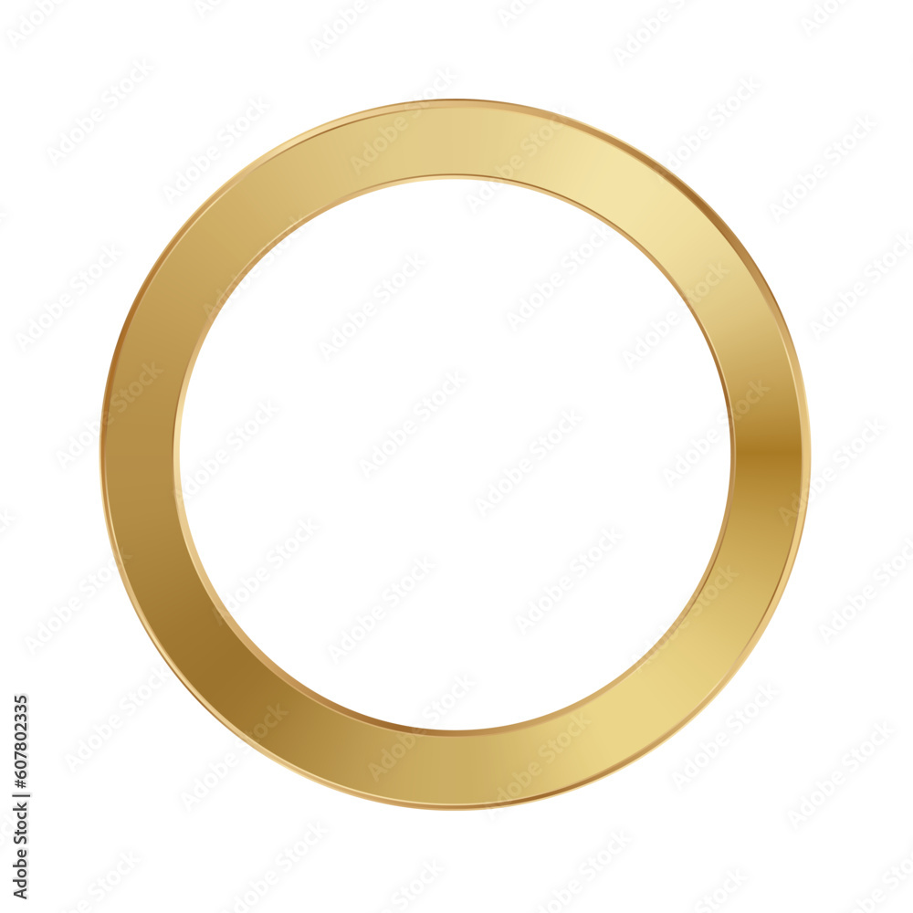 Golden ring vector illustration. Gold circle frame Golden ring vector illustration. Gold circle frame