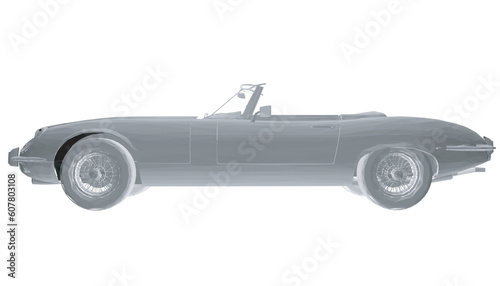 Luxury convertible car. Art picture Car cabriolet with outlines. Vector illustration vehicle. Polygonal illustrate Isolated on white background. 3D. © German Ovchinnikov