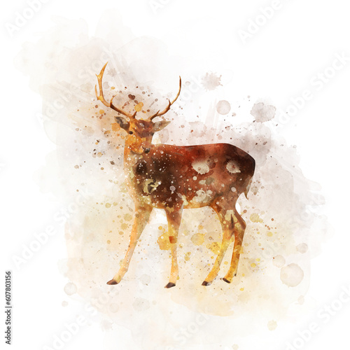 christmas card with deer