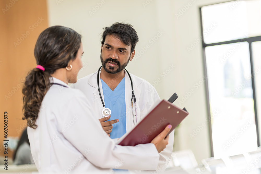 doctor in hospital Consulting the patient's test results doctor in hospital Consulting the patient's test results