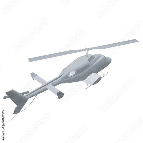 Helicopter detailed polygonal. Vector isolated on a white background. Adult military helicopter coloring page for book. Copter and Aircraft. Vector illustration. Polygonal illustrate. 3D..