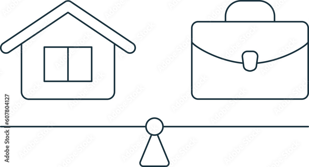 Work life balance icon. Monochrome simple sign from employee benefits ...