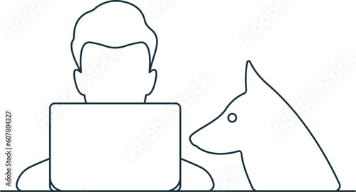 Pet-friendly workplace icon. Monochrome simple sign from employee benefits collection. Pet-friendly workplace icon for logo, templates, web design and infographics.