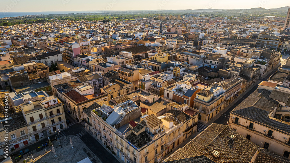 Aerial View of Avola, Syracuse, Sicily, Italy, Europe
