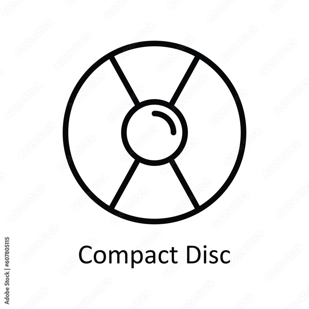 Compact Disc Vector outline Icon Design illustration. User interface Symbol on White background EPS 10 File Compact Disc Vector outline Icon Design illustration. User interface Symbol on White background EPS 10 File