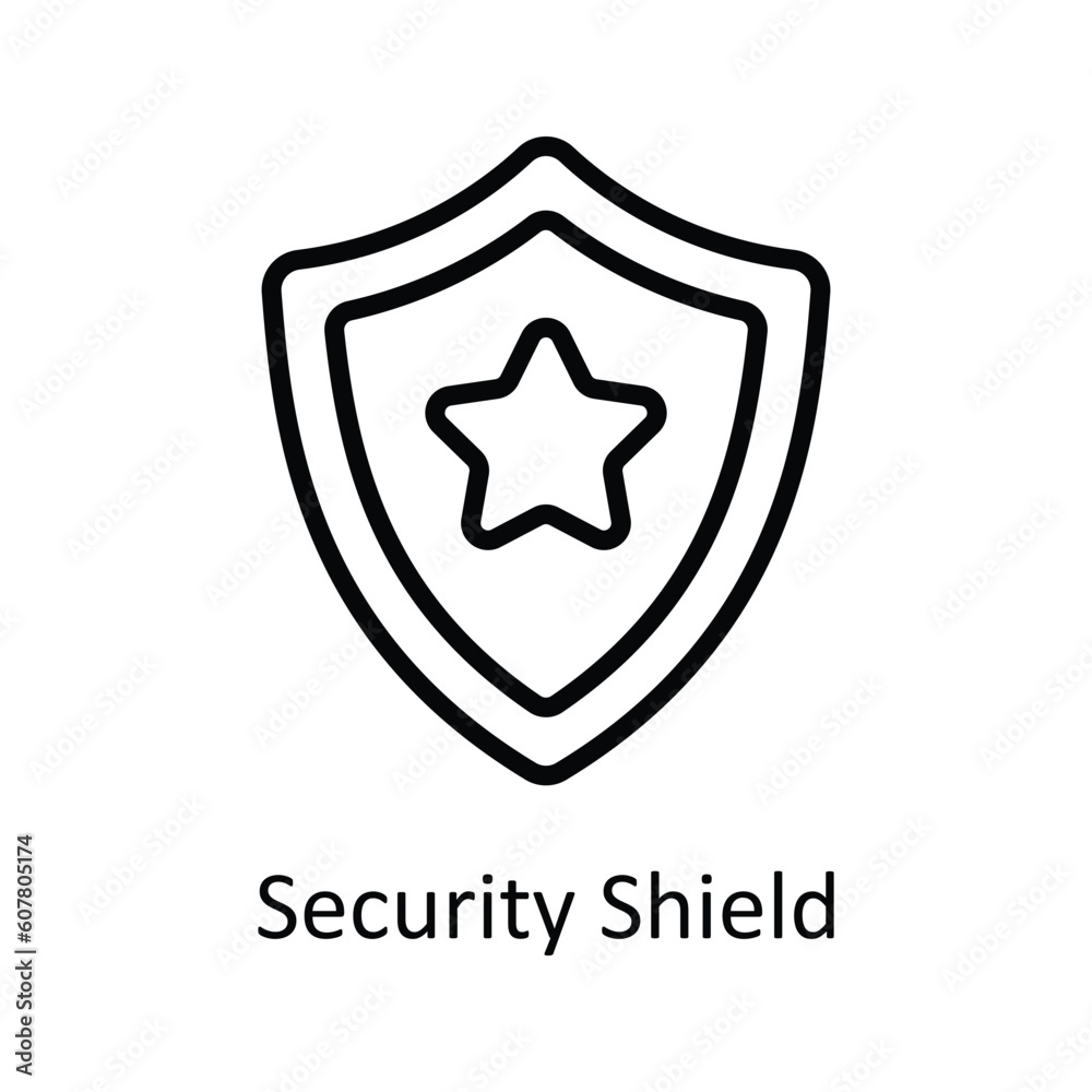 Security Shield Vector outline Icon Design illustration. User interface Symbol on White background EPS 10 File Security Shield Vector outline Icon Design illustration. User interface Symbol on White background EPS 10 File