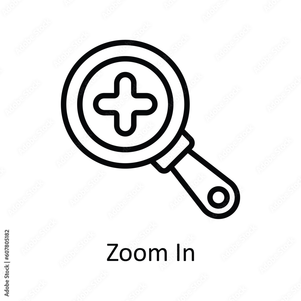 Zoom In Vector  outline Icon Design illustration. User interface Symbol on White background EPS 10 File