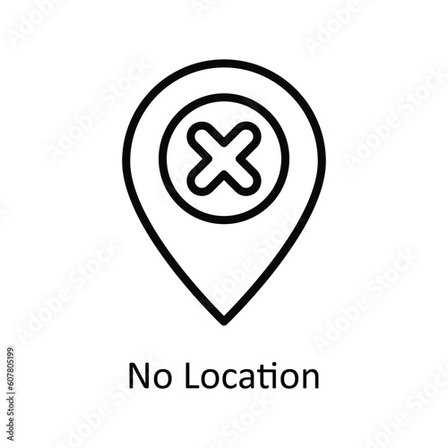 No Location Vector  outline Icon Design illustration. User interface Symbol on White background EPS 10 File