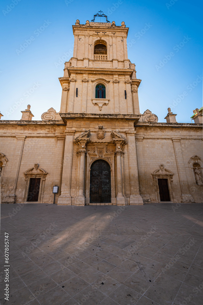 View of the Avola Cathedral, Syracuse, Sicily, Italy, Europe