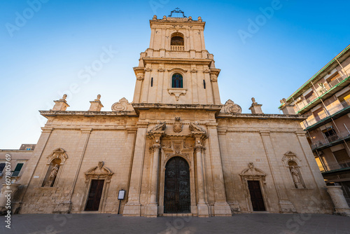 View of the Avola Cathedral, Syracuse, Sicily, Italy, Europe