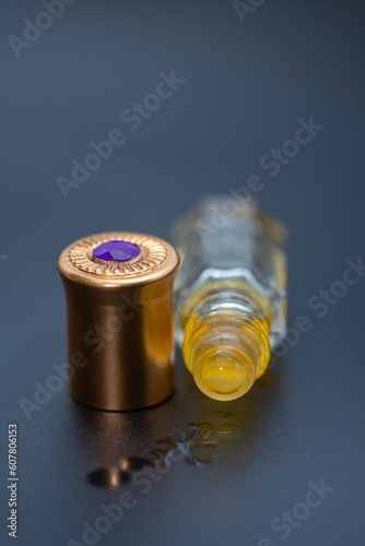 small bottle with myrrh, holy anointing oil from Holy Mount Athos