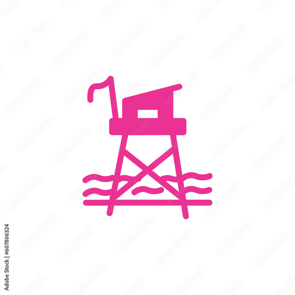 Beach Tower Rescue Solid Icon