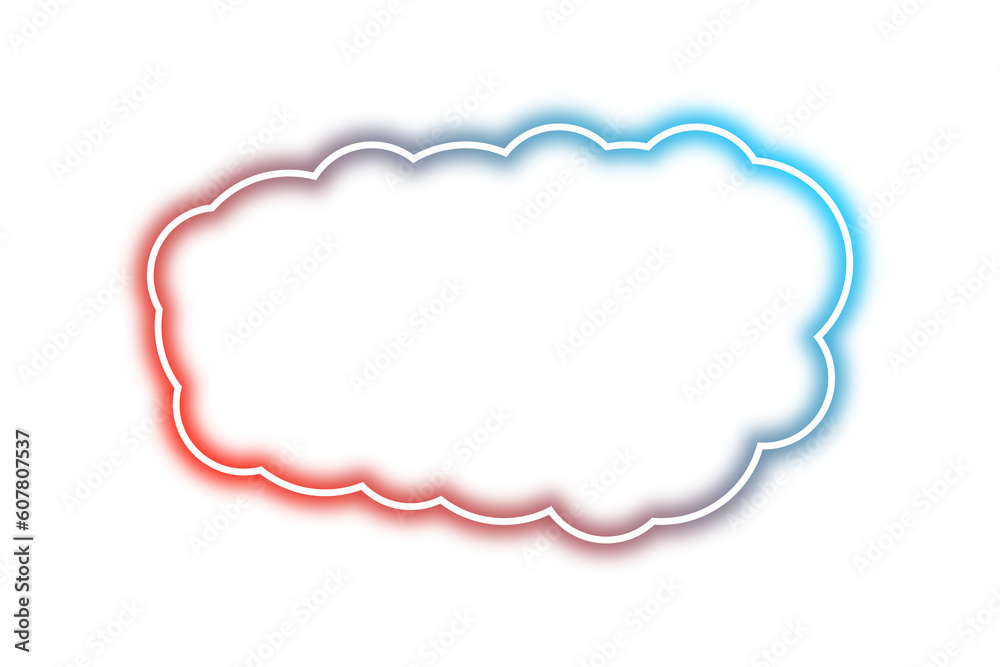 Neon cloud shape png. Glowing blue red cloud on transparent background. Neon cloud shape png. Glowing blue red cloud on transparent background.