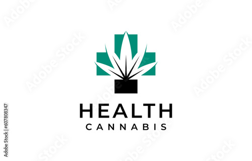cannabis health negative space logo design