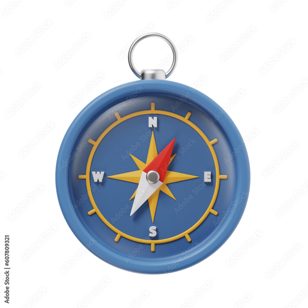 compass 3d render icon illustration, transparent background, navigation and maps compass 3d render icon illustration, transparent background, navigation and maps