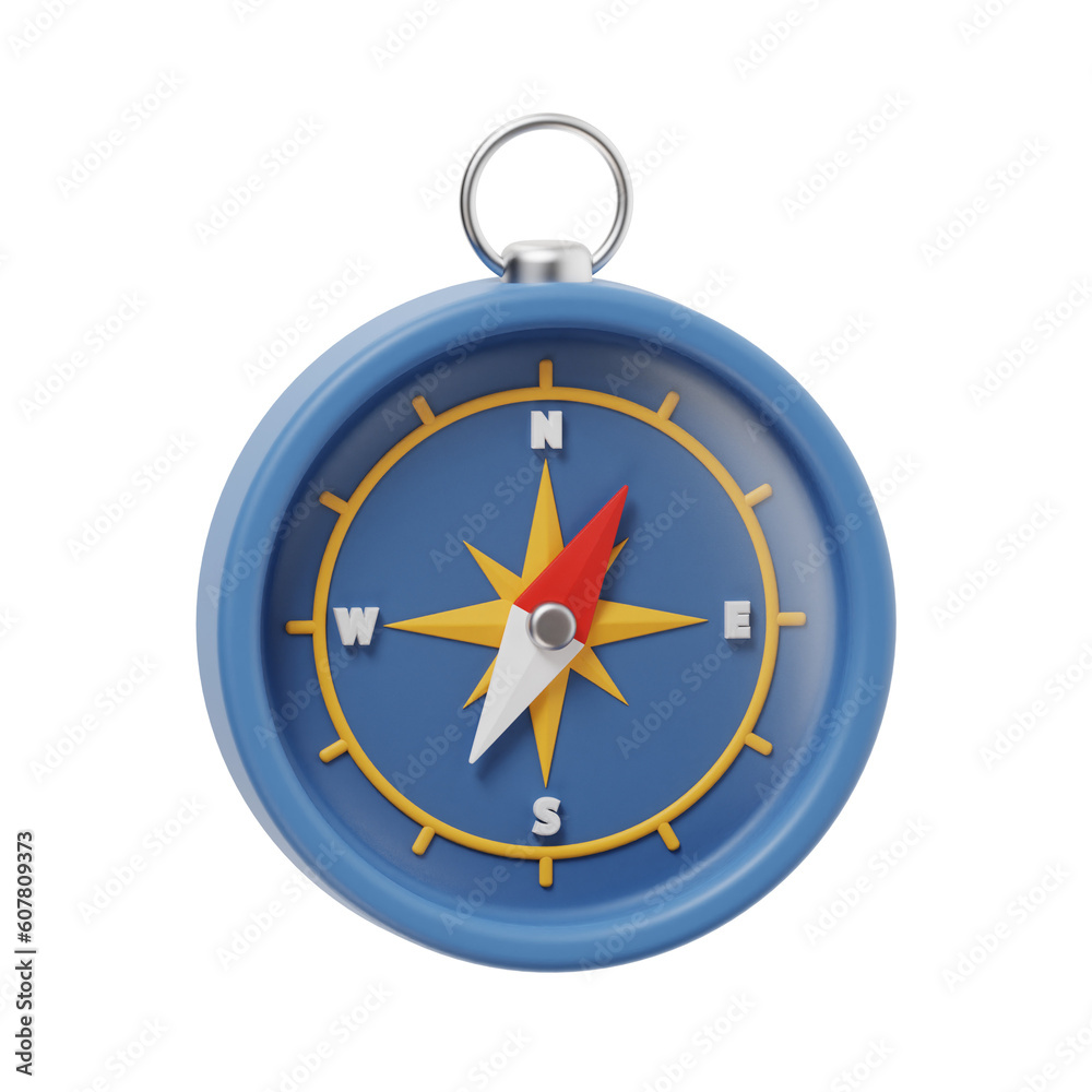 compass 3d render icon illustration, transparent background, navigation and maps compass 3d render icon illustration, transparent background, navigation and maps