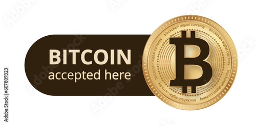 Bitcoin wallet pay accept vector illustration.