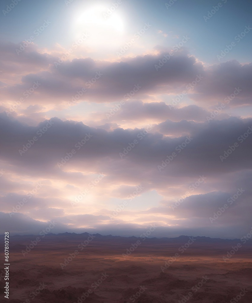 desert and sky landscape cinematography daylight generative ai illustration..