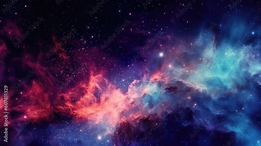 Beautiful Nebula Galaxy With Many Stars Wallpaper Generative AI