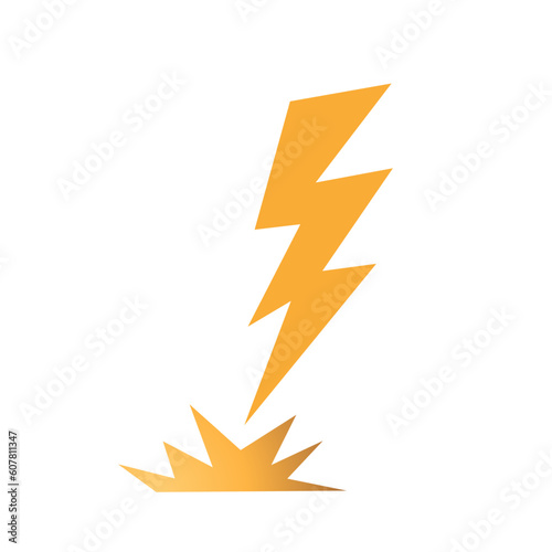 vector silhouette of lightning striking. lightning explosion.