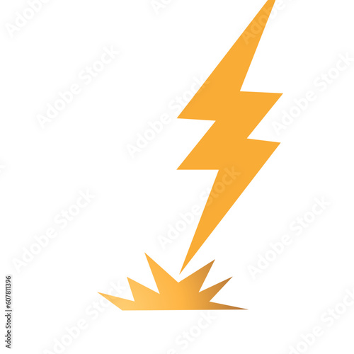 vector silhouette of lightning striking. lightning explosion.