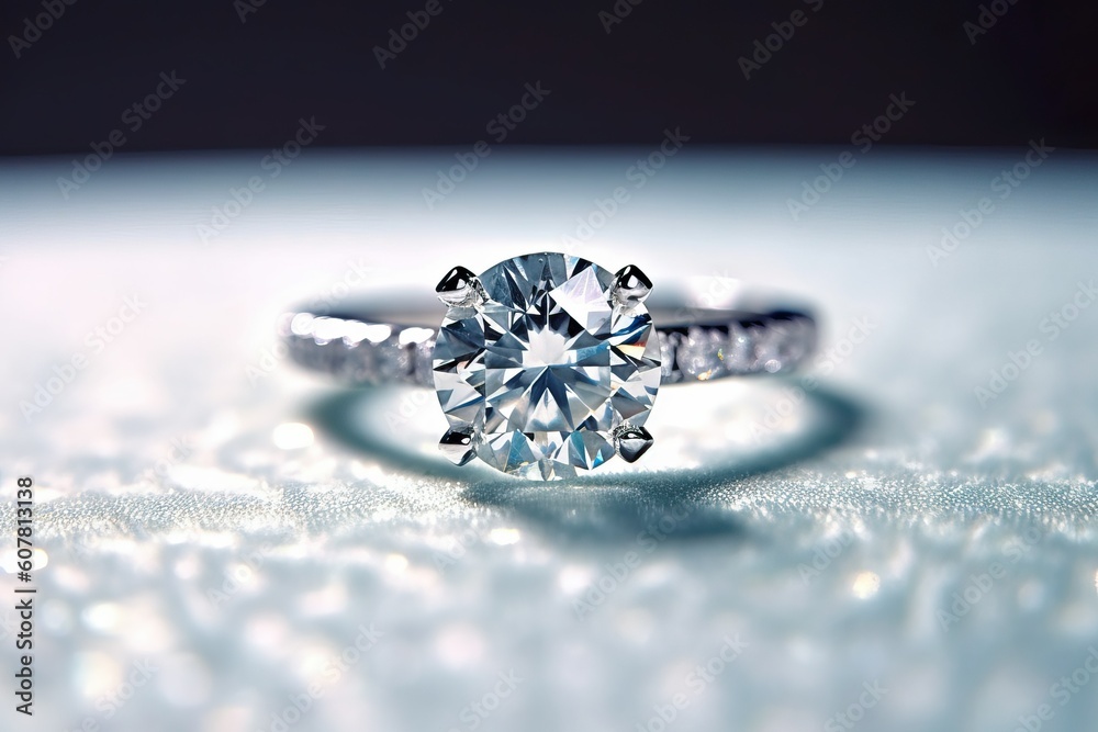 Diamond wedding ring on velvet, luxury ring, Jewelry precious stone (Ai generated) Diamond wedding ring on velvet, luxury ring, Jewelry precious stone (Ai generated)