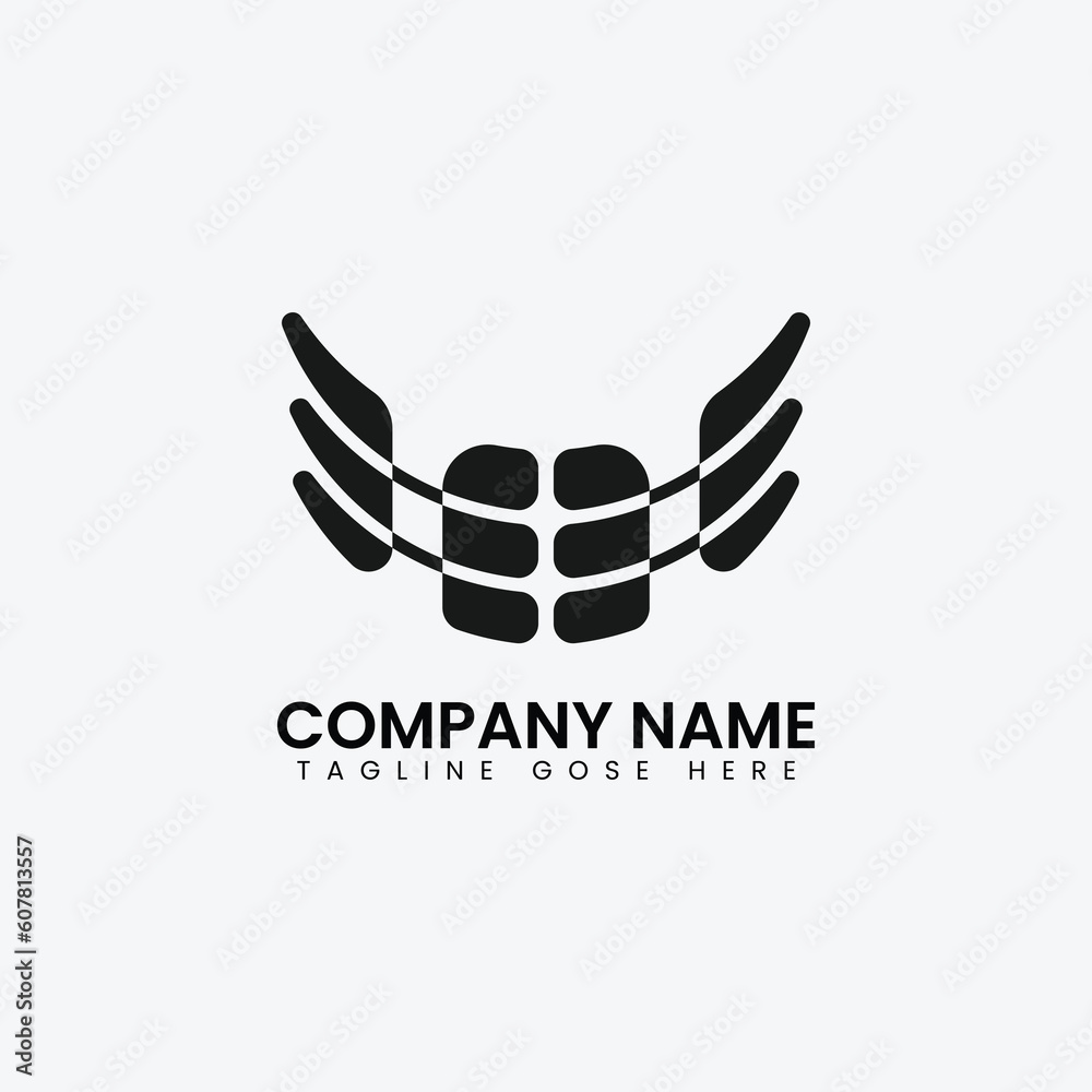 Obraz premium abstract logo design, hands holding logo template 