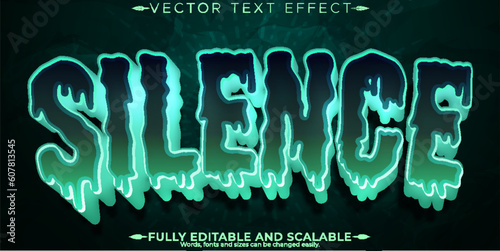 Silence horror text effect, editable devil and fear text style