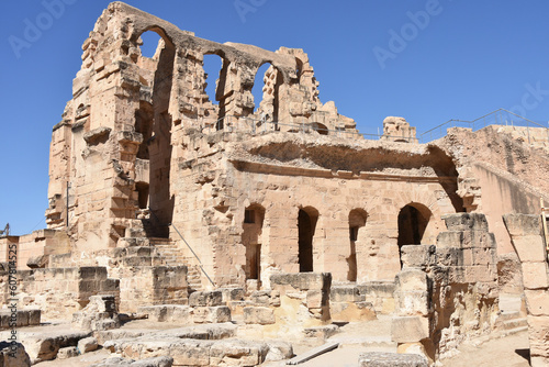 Two-Story Portion of El Jem Roman Amphitheater Ruin, Tunisia