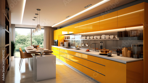 Luxury modern design kitchen. Generative Ai