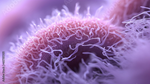 Abstract microscopic 3d background design with shapes and structures resembling human sperm cells or spermatozoa. Suitable for science and biology concepts. Made with generative AI.