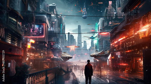 Futuristic city illustration background