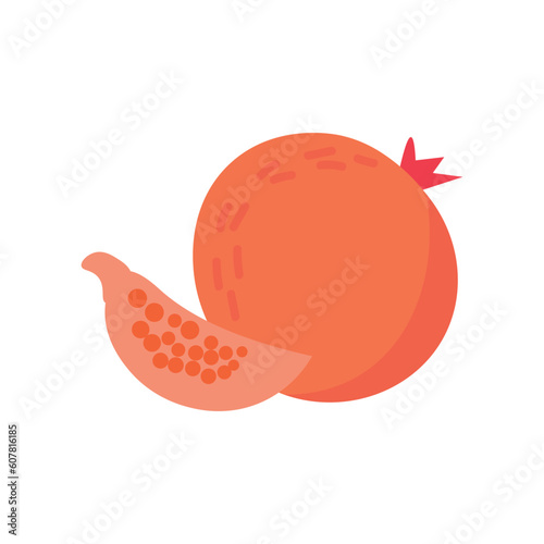 Fresh pomegranate on white background