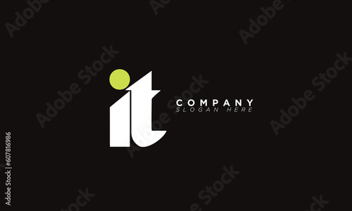 IT Alphabet letters Initials Monogram logo TI, I and T