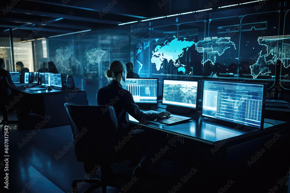 Cybersecurity Experts Monitor Network Traffic To Prevent Potential Threats. Generative AI