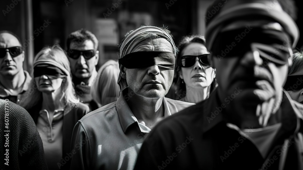 Blindfolded humanity by politics and media, Generative AI Blindfolded humanity by politics and media, Generative AI