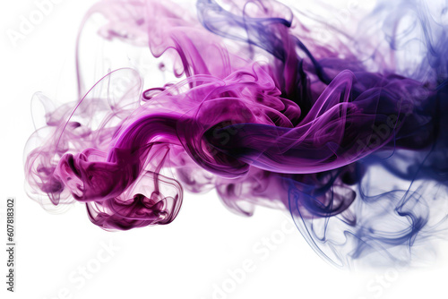 Purple Smoke On White Background. Generative AI