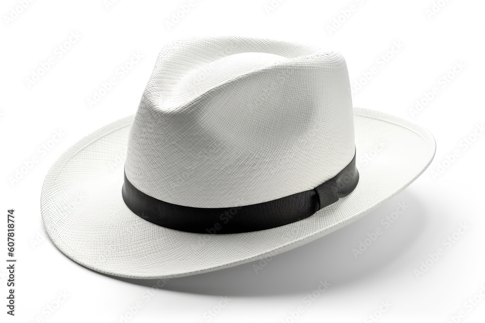 White Panama On White Background. Generative AI White Panama On White Background. Generative AI