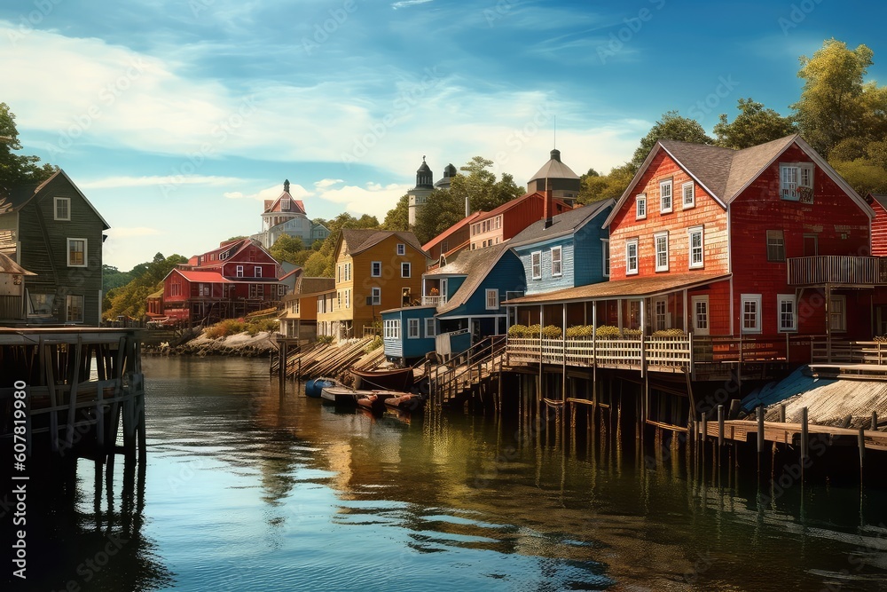 Fototapeta premium city canal houses