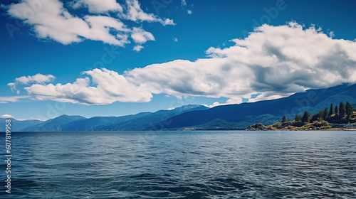 Beautiful seascape panorama. Composition of nature. Generative Ai