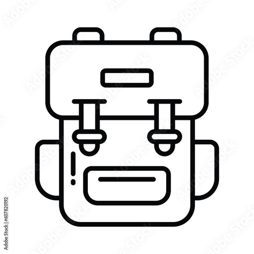 An icon of traveling backpack, cute rucksack vector in modern style