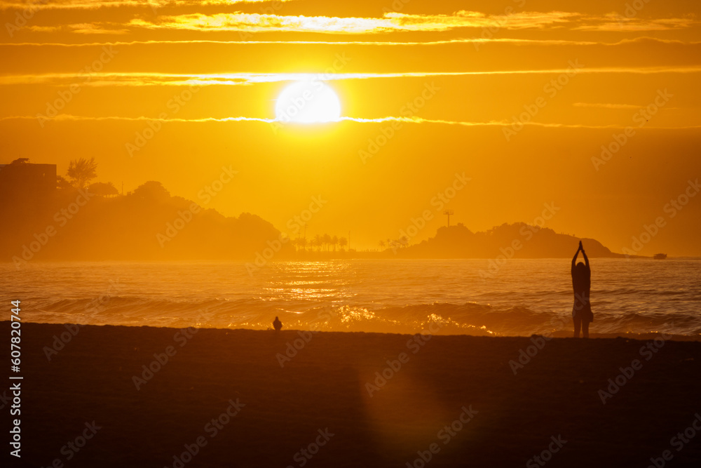 sunrise at Leblon beach in Rio de Janeiro.