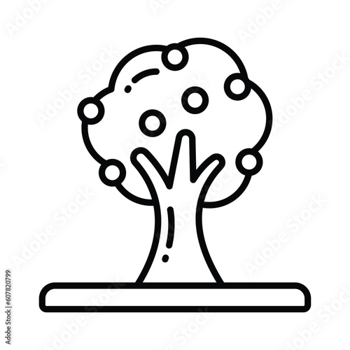 An amazing vector of fruit tree in editable style, fresh fruit tree icon
