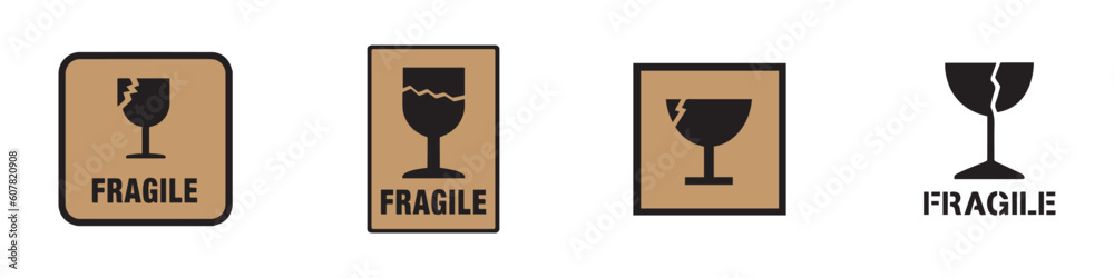 Fragile icon. Glass symbol warning sign. Packaging Symbol. Vector Illustration. Vector Graphic. EPS 10