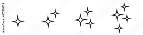 Sparkle Star vector icons set. Shine symbol illustration. star sign collection. Vector Illustration. Vector Graphic. EPS 10